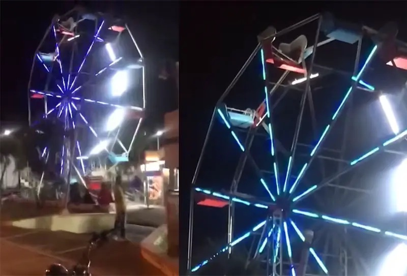 Dos jóvenes caen de la Estrellita en el parque de Amina