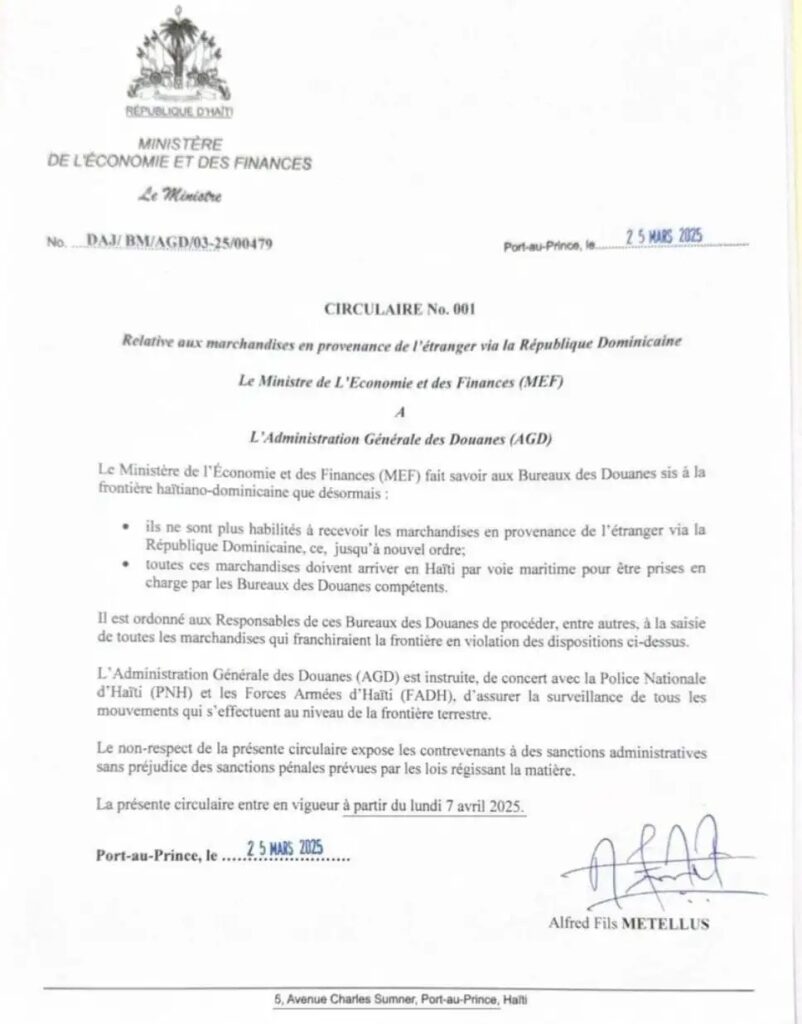 El gobierno haitiano cierra fronteras terrestres con la República Dominicana para el ingreso de mercancías extranjeras 1 img 7853