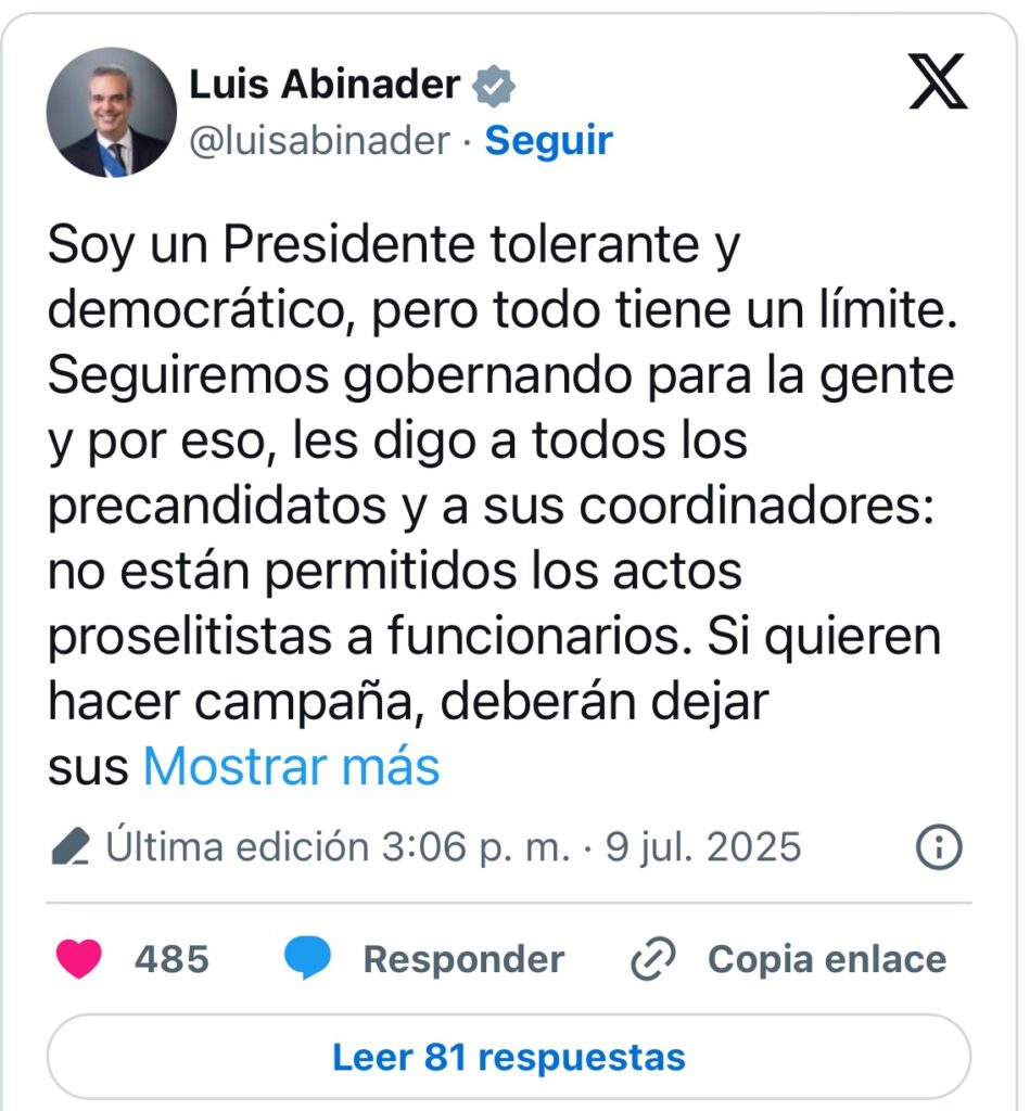 Abinader advierte a funcionarios: “Si quieren hacer campaña, deberán dejar sus cargos” 2 img 8260 1