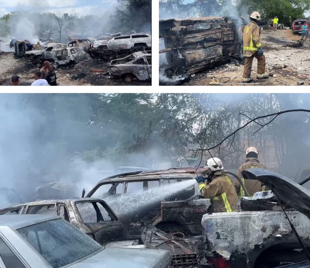 Voraz incendio consume más de 60 vehículos en taller de Aguayo, SFM 2 img 1059