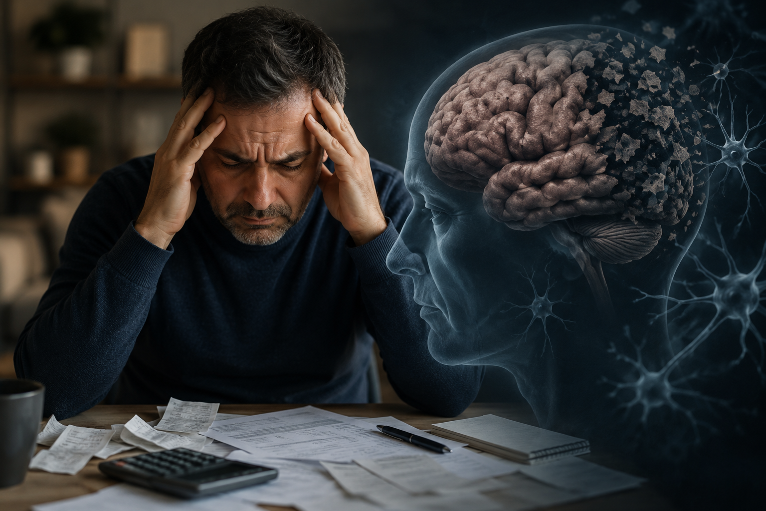 Estudio vincula el estrés financiero crónico con un mayor deterioro de la salud cerebral