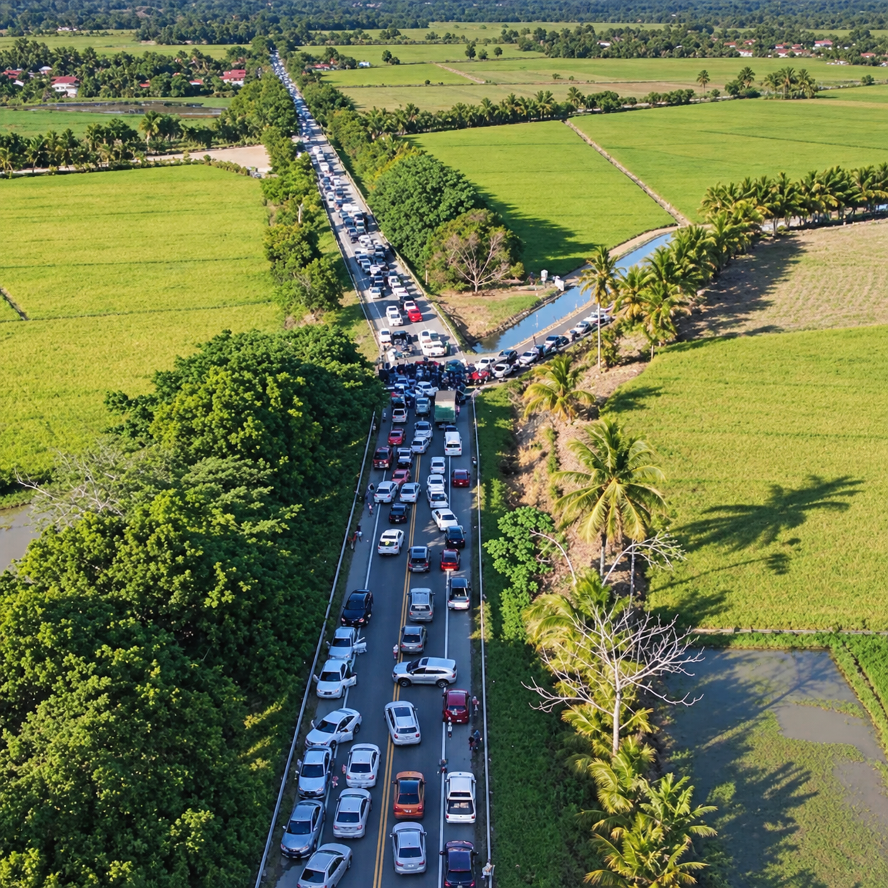 Productores de arroz paralizan autopista del Nordeste en rechazo a importaciones