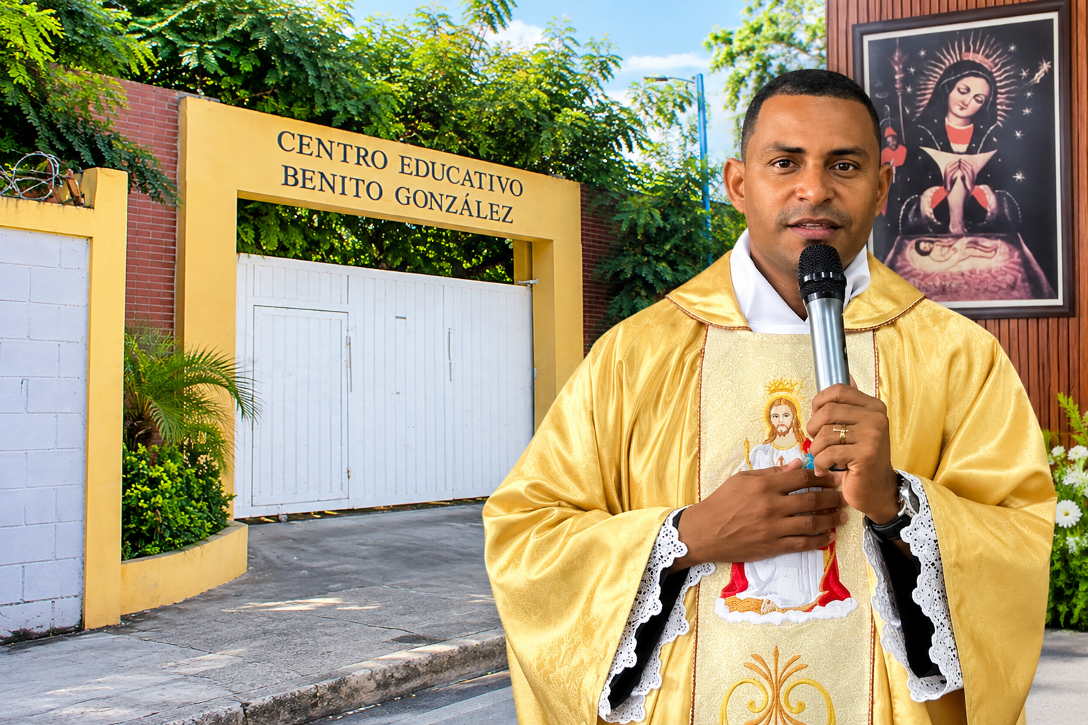 Protestan en El Valle por destitución de sacerdote que dirigía centro educativo Benito González