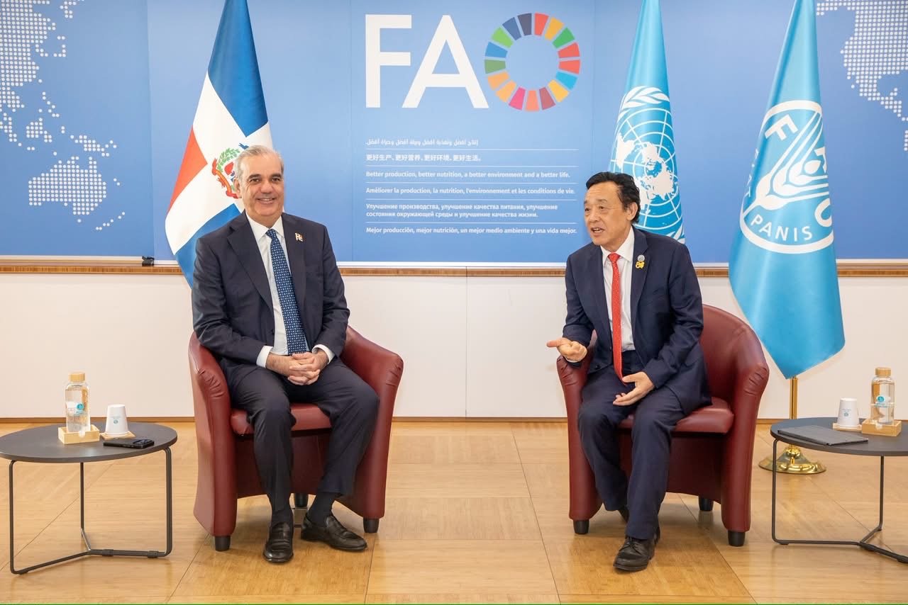 Qu Dongyu, director general de la FAO, califica al presidente Abinader como un gran líder y afirma que pasará a la historia por sus logros en materia de seguridad alimentaria y lucha contra el hambre